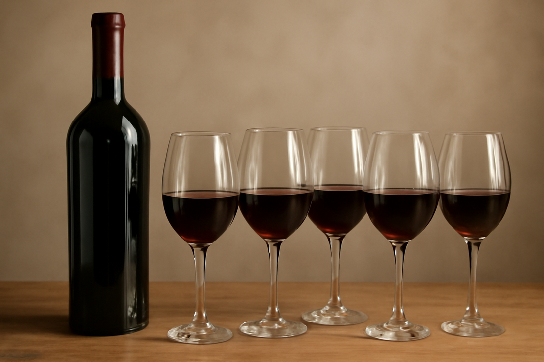 Hvor mange glas er der i en flaske vin - Illustration